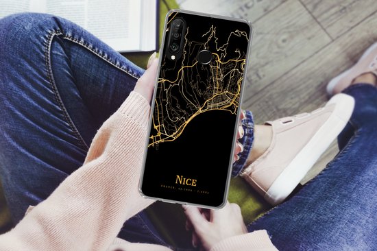 Coque Huawei P30 Lite - Nice - Carte - Or - Coque de téléphone en Siliconen