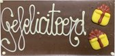 reep met tekst - reep gefeliciteerd - chocolade te koop - in verpakking