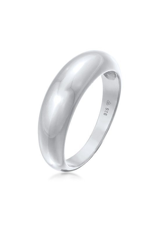 Elli Ring Dames Wikkel Modern met wit Emaille in 925 Sterling Zilver