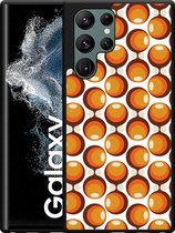 Galaxy S22 Ultra Hardcase hoesje 70s Oranje - Designed by Cazy