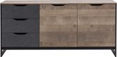 Dressoir - Commode - Kast - 2 deuren + 3 lades - Breedte 161 cm Hoogte 78.6 cm Diepte 39.6 cm - XARO D  (Eiken Zand Grange Grafiet)