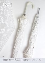 Huwelijk paraplu gebroken wit met borduurwerk