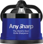 AnySharp - Professionele Messenslijper -  met Zuignap - 6.3cm x 7cm - Essentials blue