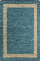 vidaXL Vloerkleed handgemaakt 120x180 cm jute blauw