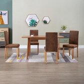 Medina Eetkamerstoelen 4 st kunstsuède bruin