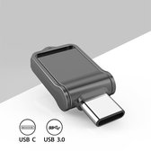 Mini Dual Usb Flash Drive - Usb C en USB 3.0 - 32GB - Roestvrij Staal - Zwart