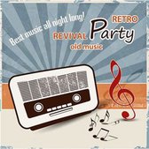 Retro Wenskaart Retro Party Revival Old Music