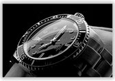 Rolex op Aluminium - Foto op Dibond Aluminium Schilderij - Luxury Art - 120x70 cm