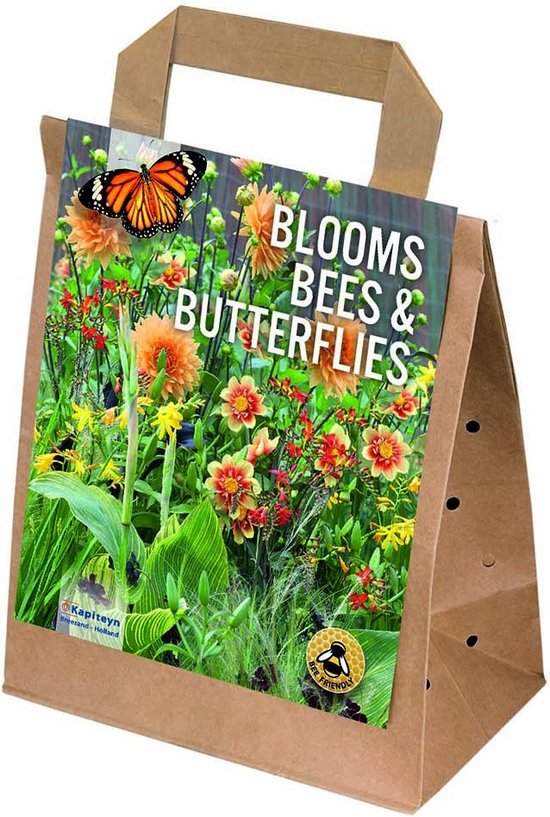 Zomerbloeiers pakket - Blooms, bees and butterflies - oranje - zalmkleurige bloemen - geschikt voor borders en potten