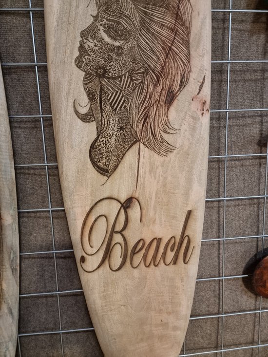 Décoration murale de planche de surf décorative côtière en bois naturel pour sal