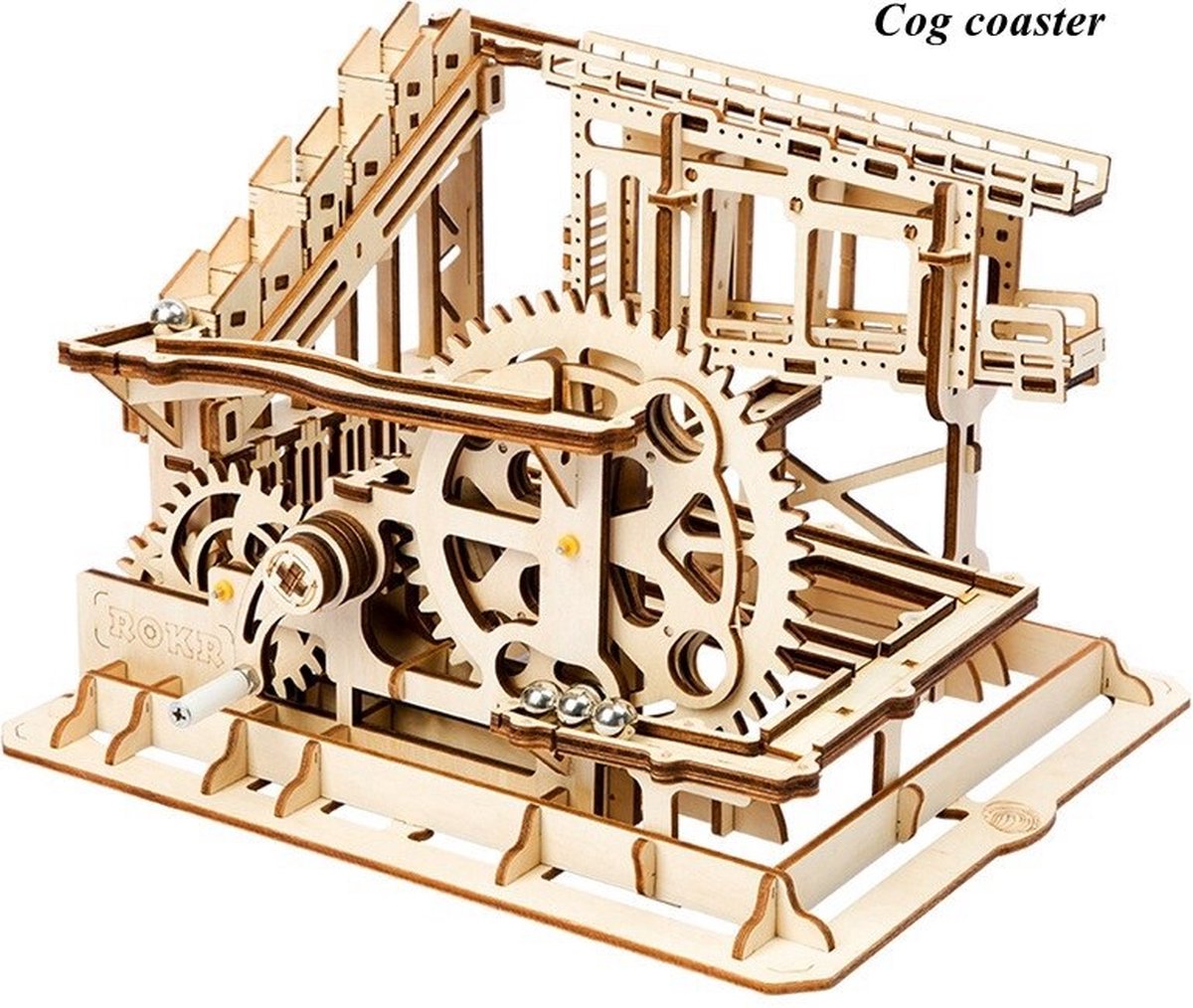 Robotime Tandwiel knikkerbaan - 3D Houten modelbouw - DIY - Mechanische puzzel