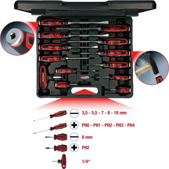 KS Tools Philips & sleufkopschroevendraaier set (13 stuks)