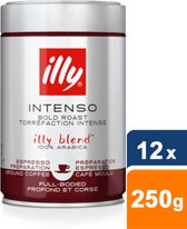 Illy - Espresso Intenso Gemalen koffie- 12x 250g