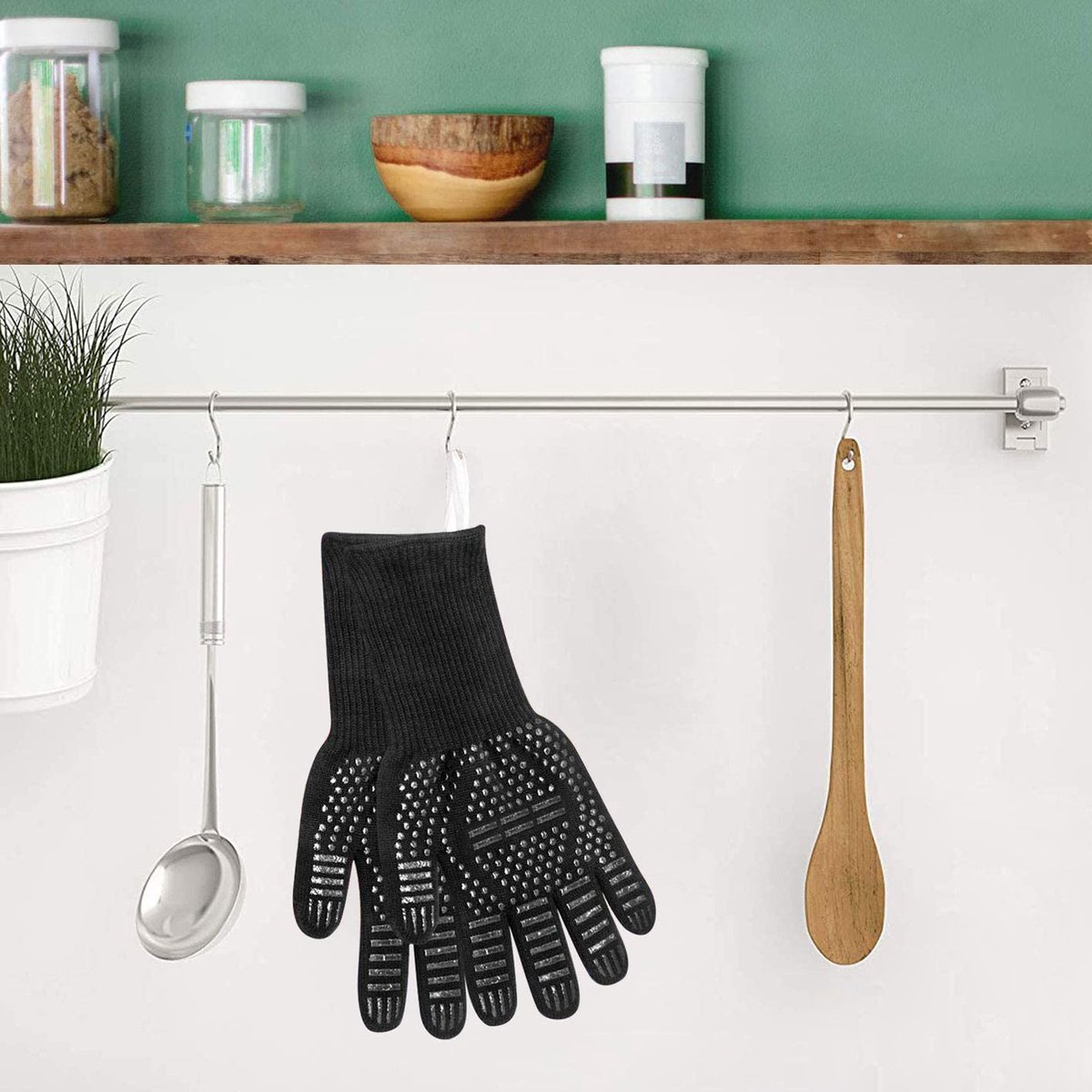 BBQ Ovenwanten – Hittebestendige Handschoenen van Happy Happenings — cadeau in Kookcadeaus - foto 3