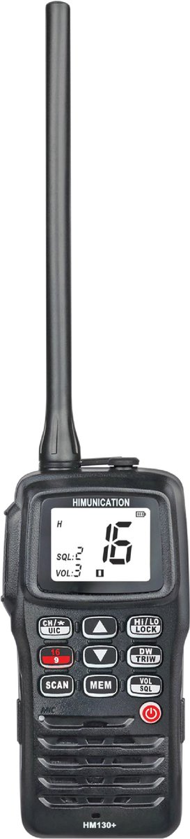 Himunication HM130+ Plus Hand Marifoon Zwart IP67, ATIS en Kanaal 31