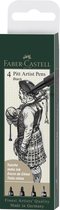 Faber-Castell tekenstift - Pitt Artist Pen - zwart - 4-delig - FC-167153