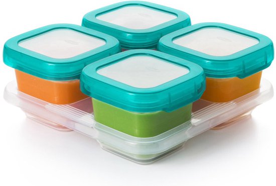 OXO tot Babyvoeding diepvriesbakjes - Babyvoeding bewaarbakjes met deksel -4x120 ml- Teal van OXO — afbeelding 4