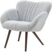 Fauteuil - Houten poten - Grijze stof - L 50 x D 72 x H 85 cm - LANCASTER