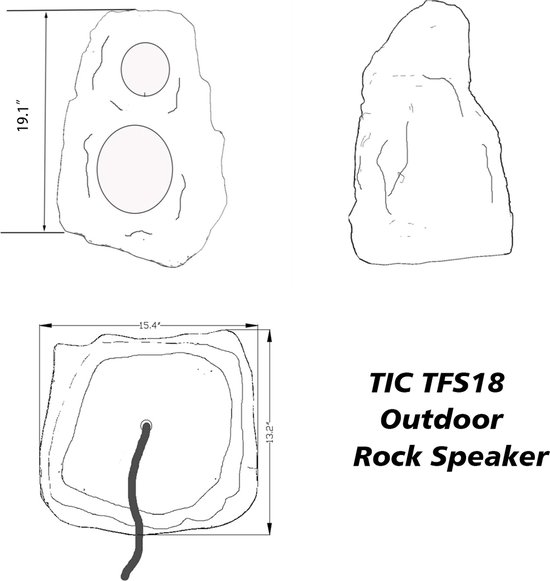 TIC TFS18-CN 8" Premium 3-weg Outdoor Rock-speaker 250W Canyon Brown — afbeelding 4