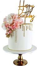 Taart Decoratie - Verjaardag - Taarttopper - Happy Birthday - Goud - Acryl
