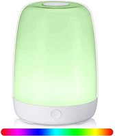 AMEXI Led-nachttafellamp, dimbaar, sfeertafellamp met warm wit licht, 5 kleuren en kleurverandering, aanraakgevoelig nachtlampje voor slaapkamer, woonkamer en kantoor