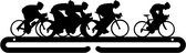Wielrennen Medaillehanger zwarte coating - staal - (35cm breed) - Nederlands product - incl. cadeauverpakking - sportcadeau - wielersport - medailles - muurdecoratie
