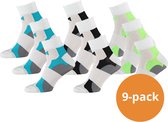 Xtreme Sockswear Fietssokken Quarter - 9 paar Witte fiets sokken - Enkelhoogte - Maat 42/45