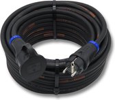 Verlengsnoer - 20 meter - 3G1.5 - Neopreen - IP44 - Randaarde - Blauwe polyamide stekkers
