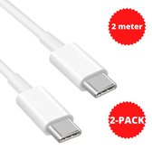 USB C kabel 2 meter - USB C naar USB C kabel - usb c kabel naar usb c - 2-PACK