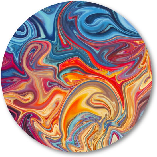Kleurrijk marmerpatroon - Muurcirkel Forex | Wandcirkel voor binnen - Minimalist