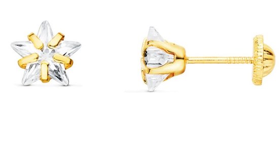 La Rosa Princesa Boucles d' Boucles d'oreilles étoile en or fermeture à vis | 18 carats