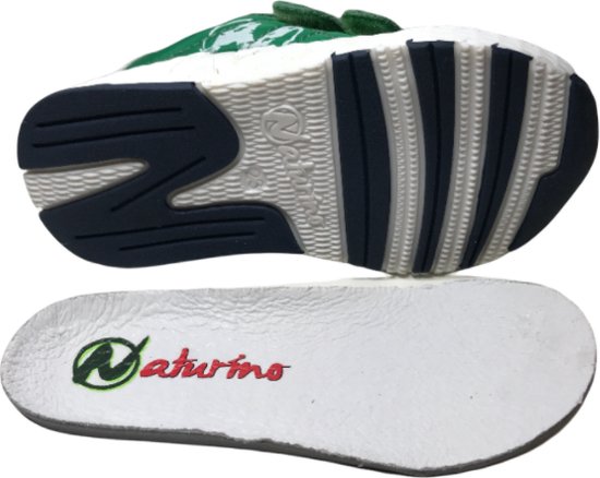 Naturino Mt 21 velcros baskets sportives en cuir logo blanc Jesko Green