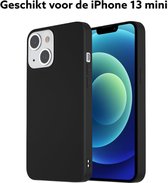 Apple iphone 13 mini hoesje siliconen zwart achterkant/iphone 13 mini hoesje siliconen black back cover