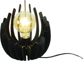 C-Création ® Losa - Tafellamp - Nachtlamp - Zwart - Hout - Woonkamer - Slaapkamer - Kantoor