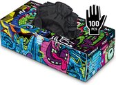 Nitril Wegwerp Handschoenen Zwart - Poedervrij - Maat L (Large) - 100 stuks