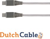 DutchCable USB C oplaadkabel 1.5 meter - USB C - 1.5 Meter - 100W - 2.0 - Type-C PD 2.0 100W Flash oplaadkabel - oplaadkabel - grijs