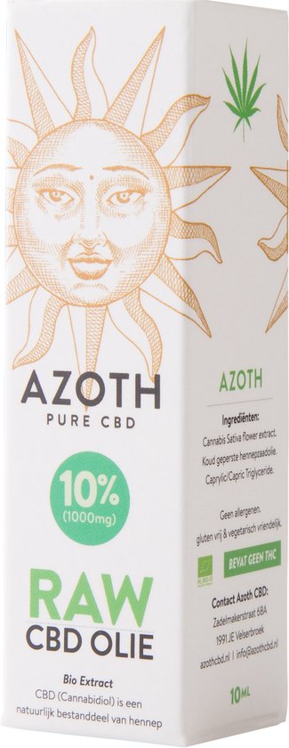 Azoth 10% RAW Hennep CBD Olie – THC Vrij