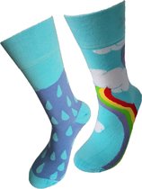 Verjaardag cadeautje voor hem en haar - Regenboog Mismatch - Regenboog sokken - Leuke sokken - Vrolijke sokken - Luckyday Socks - Sokken met tekst - Aparte Sokken - Socks waar je H