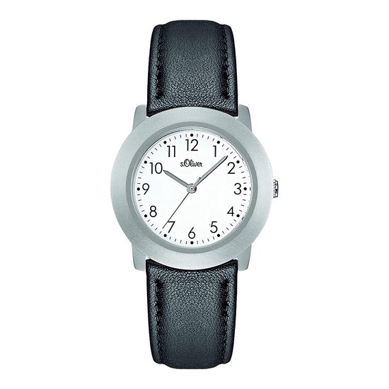 s.Oliver SO-1364-LQ Dames horloge, zwart kleur, staal, ATM3