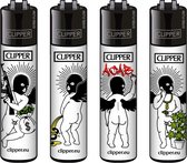 Clipper Classic Large Aanstekers "Badass Angels" (4 Stuks)