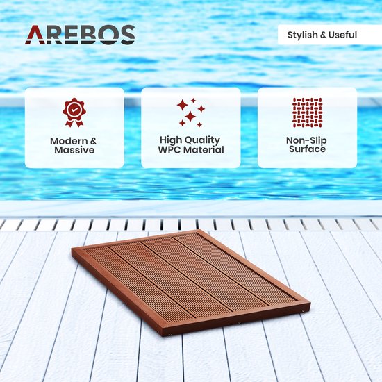 Arebos Élément de Sol pour Douche Solaire ou Piscine | Douche de Jardin