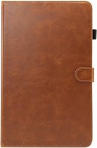 DrPhone SCS2 Retro PU Lederen Case met standhouder & kaartsleuf met elastische pen houder – Geschikt voor Galaxy Tab A 10,5 2018 (SM-T590 /T595) - Bruin