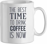 Mok 'The best time to drink cofee is now' | Coffee| Koffie| Kadootje voor hem| Kadootje voor haar