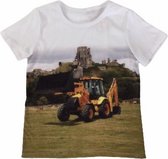 Kindershirt met trekker laad graaf combinatie op gras