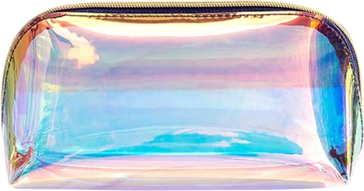 Etui / Pennenetui - Holografisch / Regenboog | Make-up Tas/Toilettas | PU | 18 x 8 x 9 cm