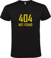 Zwart T-shirt ‘404 Not Found’ Goud Maat L