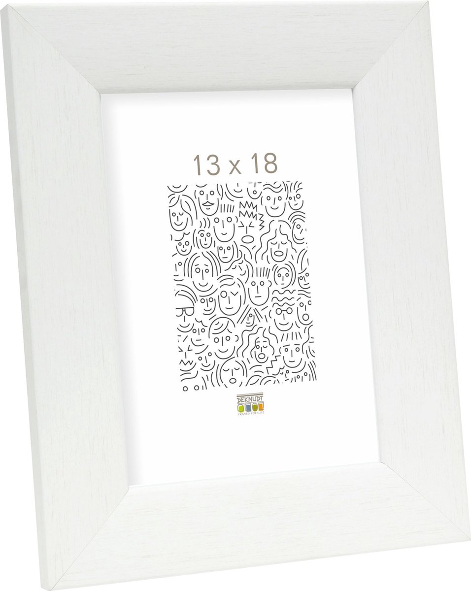 Deknudt Frames fotolijst S53GF1 - witte schilderlook - hout - 13x18 cm