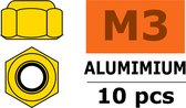 Revtec - Aluminium zelfborgende zeskantmoer - M3 - Goud - 10 st