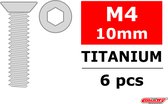 Team Corally - Titanium schroeven M4 x 10mm - Verzonkenkop binnenzeskant - 6 st