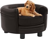 Everest Hondenbank 48x48x32 cm pluche en kunstleer bruin